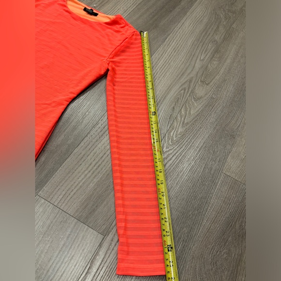 COPY - REVOLVE h:ours Size S Mini Dress Neon Orange Striped Bust Bodycon Sleeve… - Picture 7 of 11